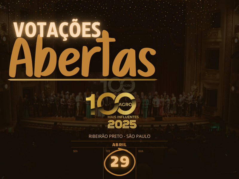 Aberto o prazo para votação no Prêmio 100 Mais Influentes do Agronegócio; participe já